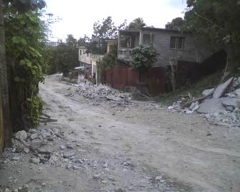 Este es el lugar donde se rompió la red hidráulica.