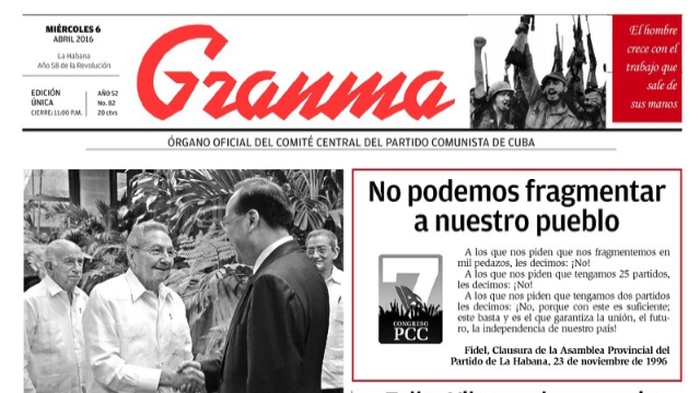 Granma y el unipartidismo