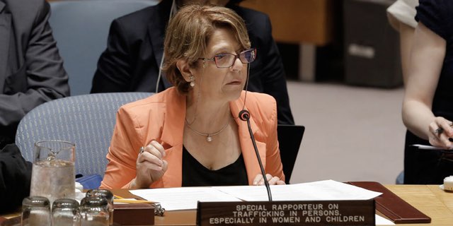 A la Relatora Especial de las Naciones Unidas sobre la Trata de Personas, Especialmente en Mujeres y Niños